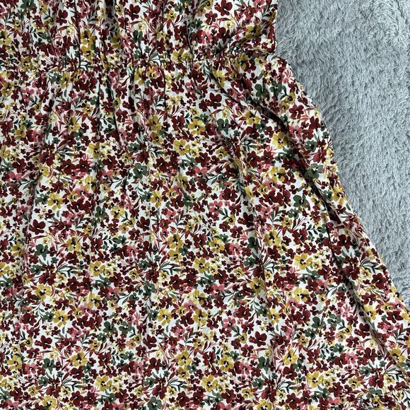 Time and Tru Cottagecore Flutter Sleeve Dress XL 16 18 Wildflower Tiered Midi - Picture 5 of 15